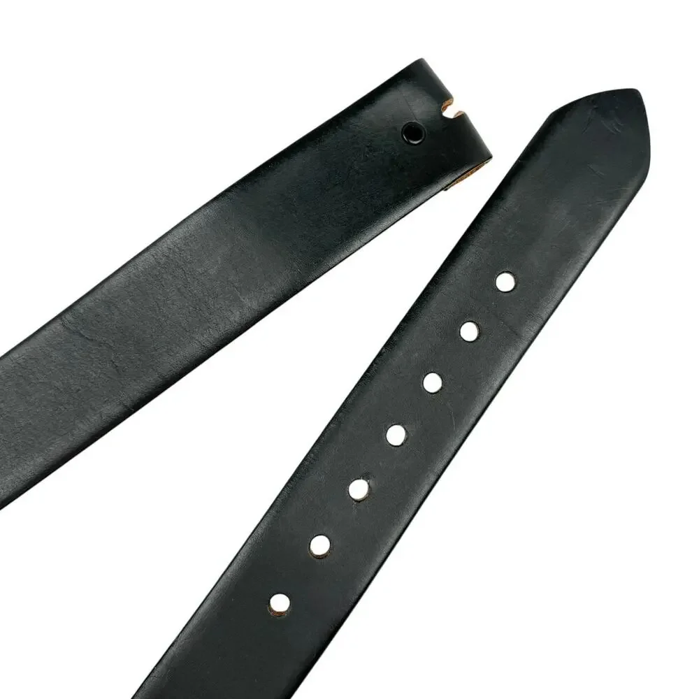 Bechelli Oil-Tanned Cowhide Leather Belt Strap Black Size M 34–36 USA Western